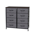 COMMODE 8-TIRROIRS TEXTILE EN GRIS