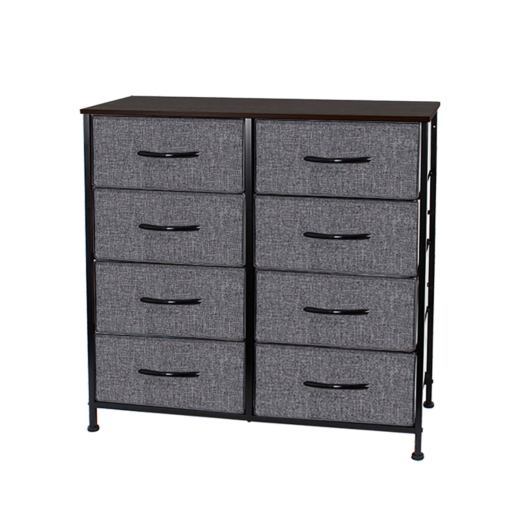 COMMODE 8-TIRROIRS TEXTILE EN GRIS