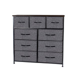 COMMODE 9-TIRROIRS TEXTILE EN GRIS