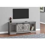 TV STAND - 60"L / Grey With 2 Sliding Doors