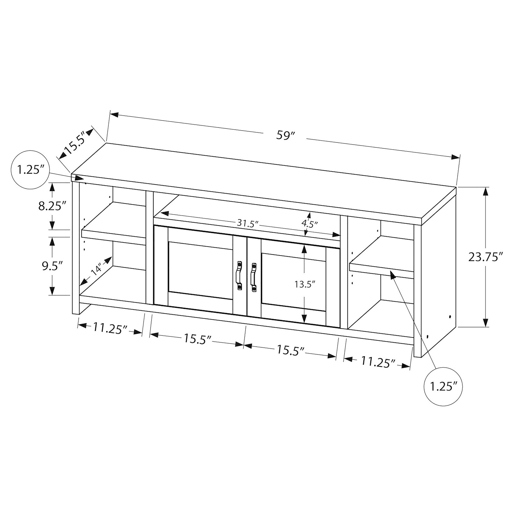 I2740 - 60"L / Fauc Bois Brun
