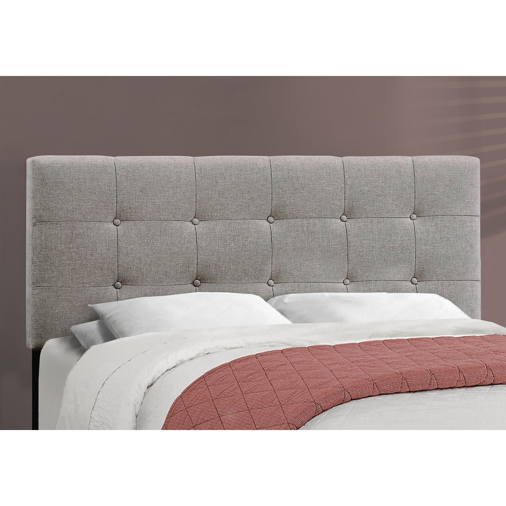 Queen Grey Linen Bed Frame