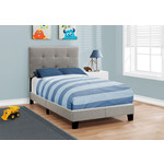 Twin Grey Linen Bed Frame