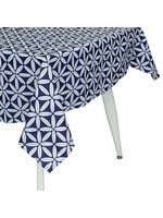 60x84" Fabric Tablecloth Navy Floral