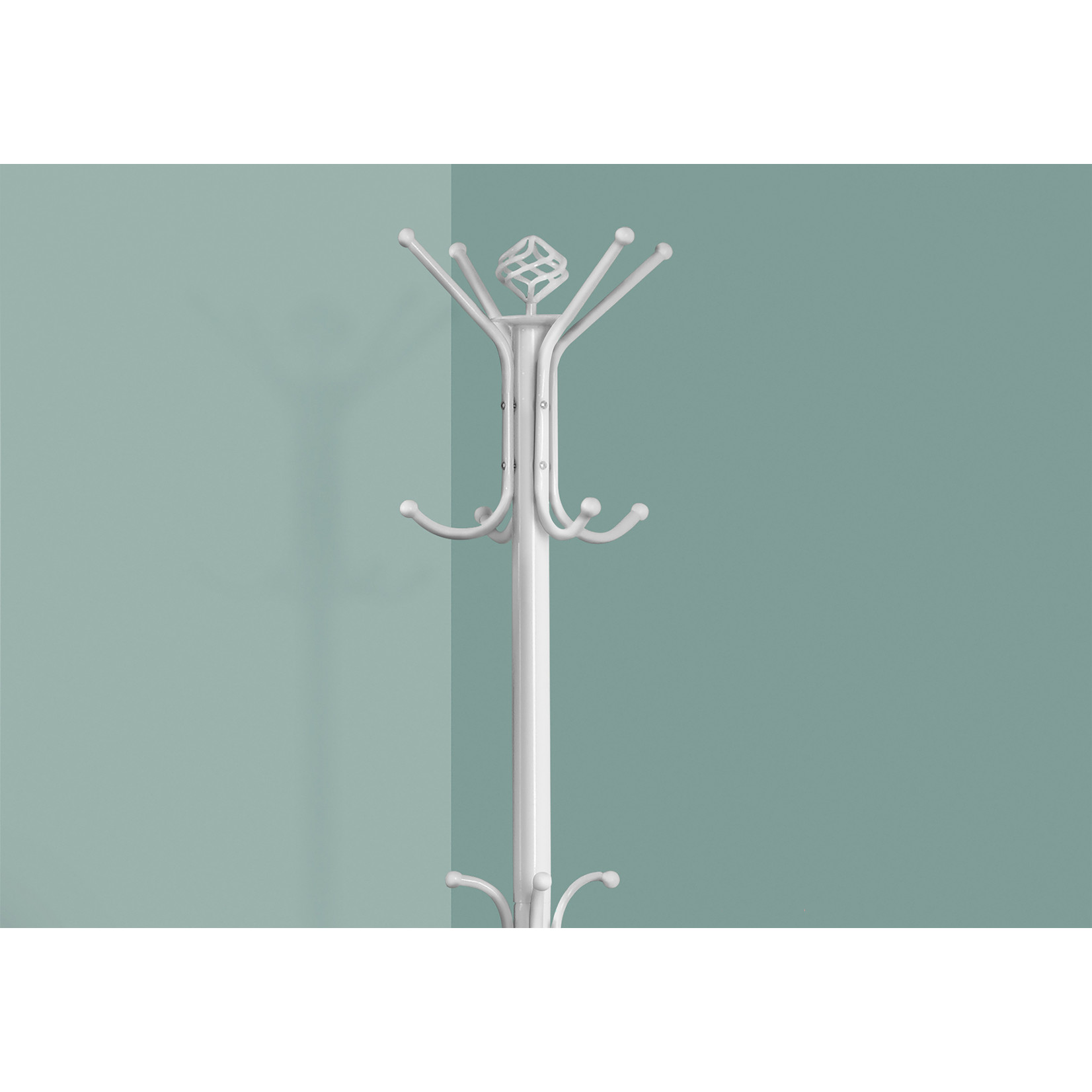 70" Coat Rack White Metal