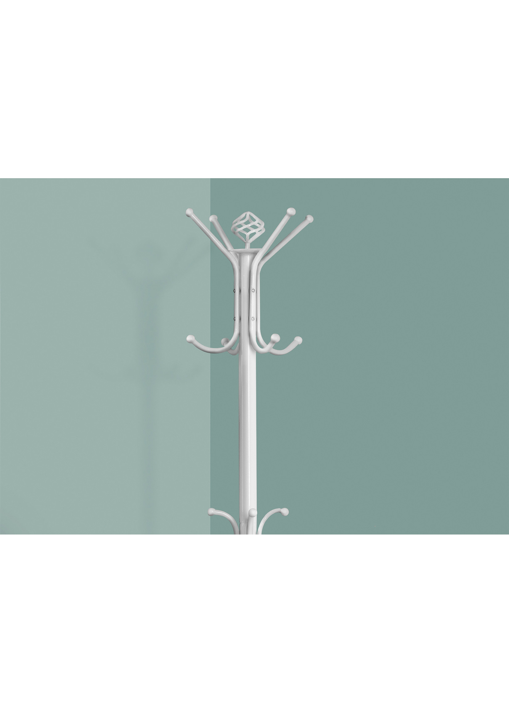 70" Coat Rack White Metal