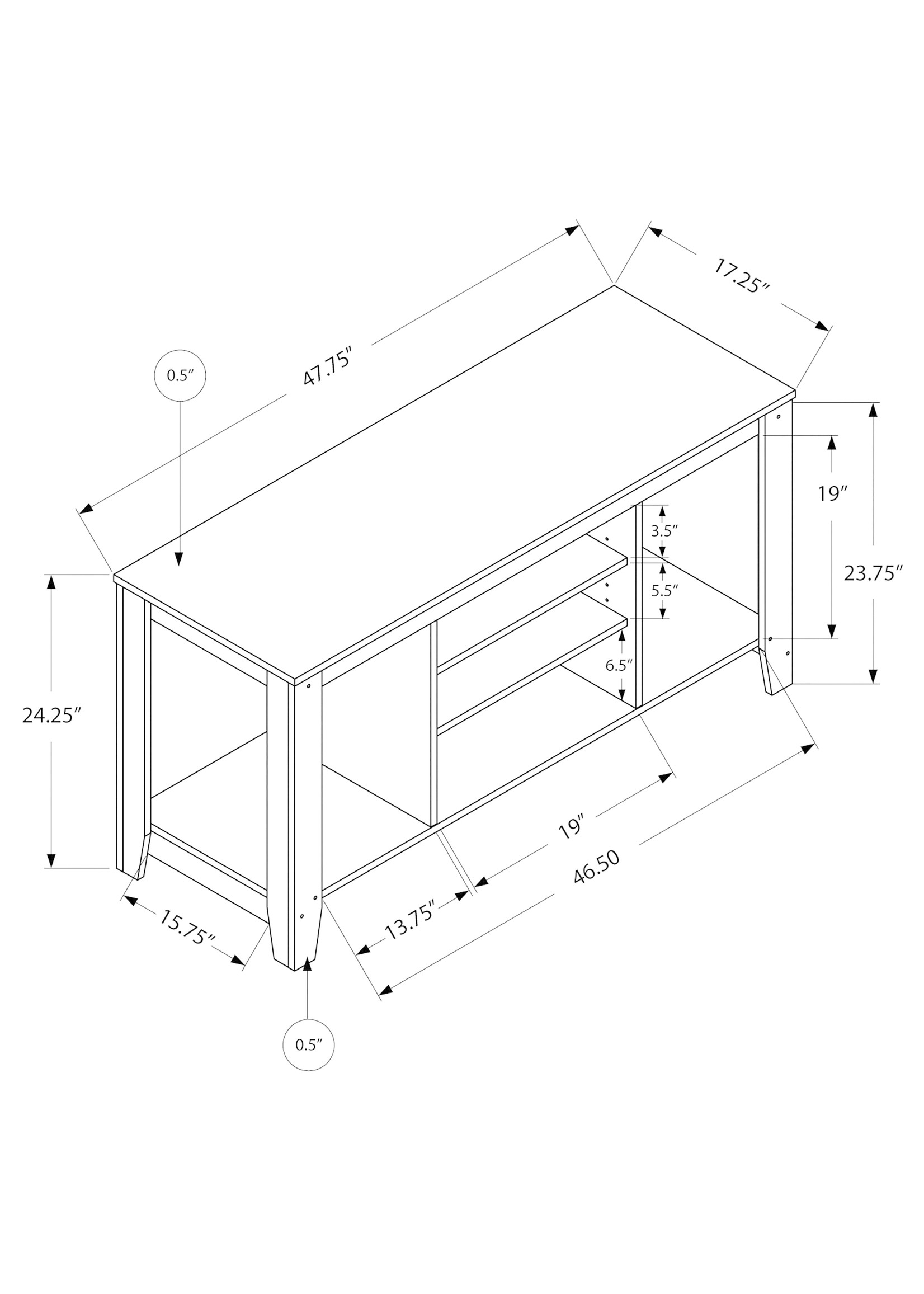 TV STAND - 48"L / Dark Taupe