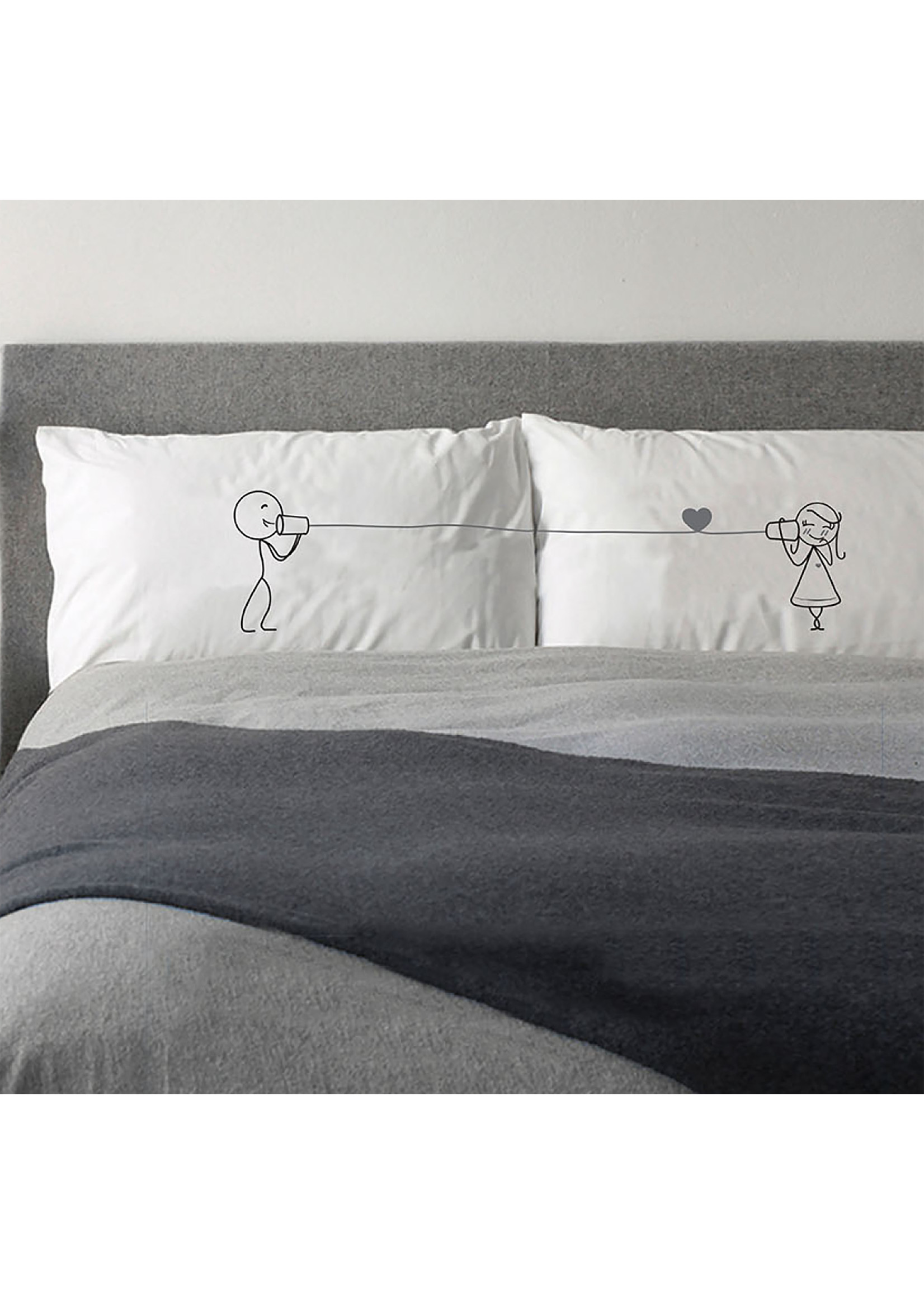 Pair His and Her Matching Pillowcases