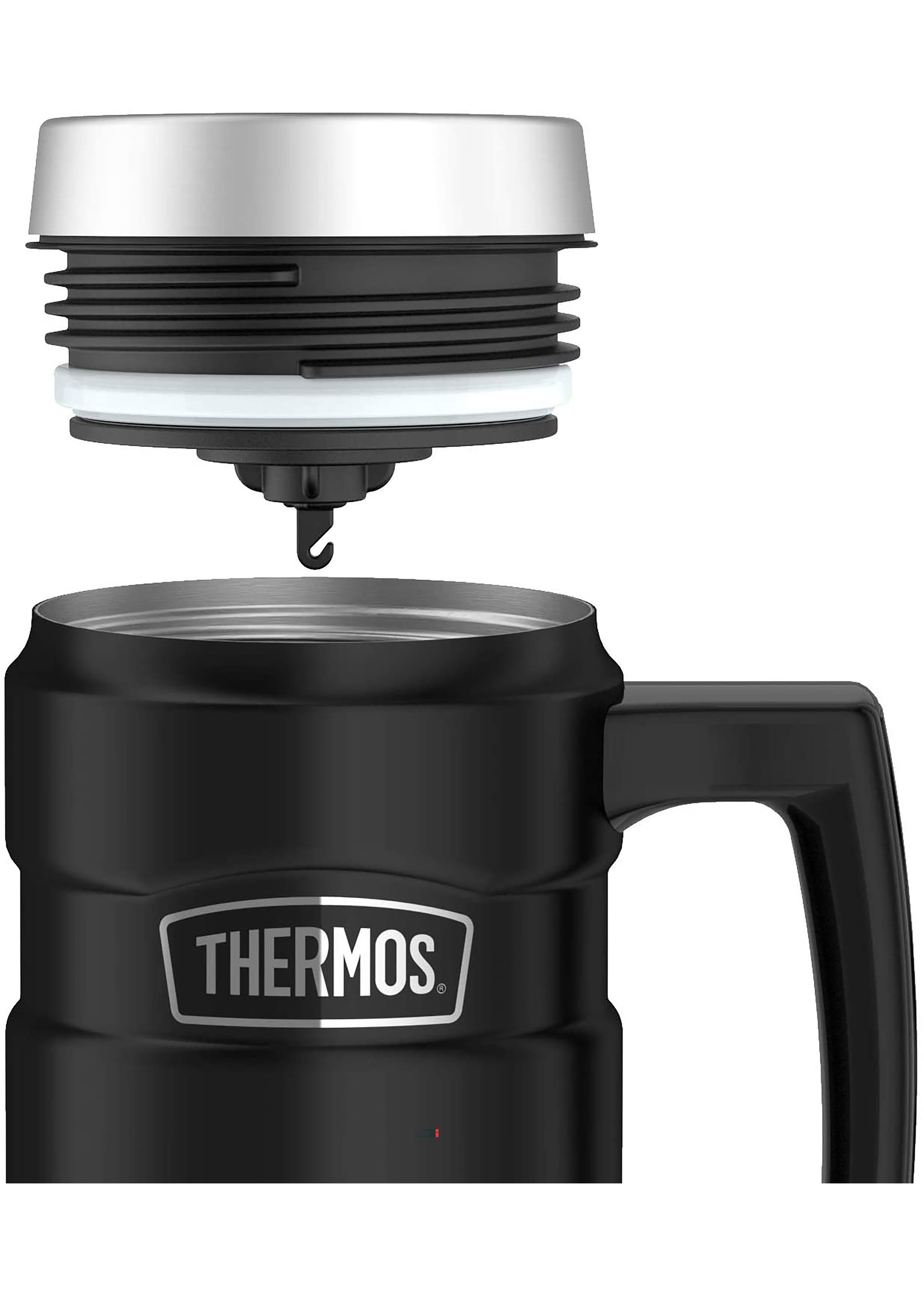 THERMOS 470ml Black Stainless Travel Tumbler with a Handle