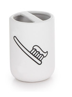 ITY INTERNATIONAL Ceramic Toothbrush Holder with Decal