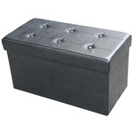 ITY INTERNATIONAL Large Black Folding Storage Ottoman