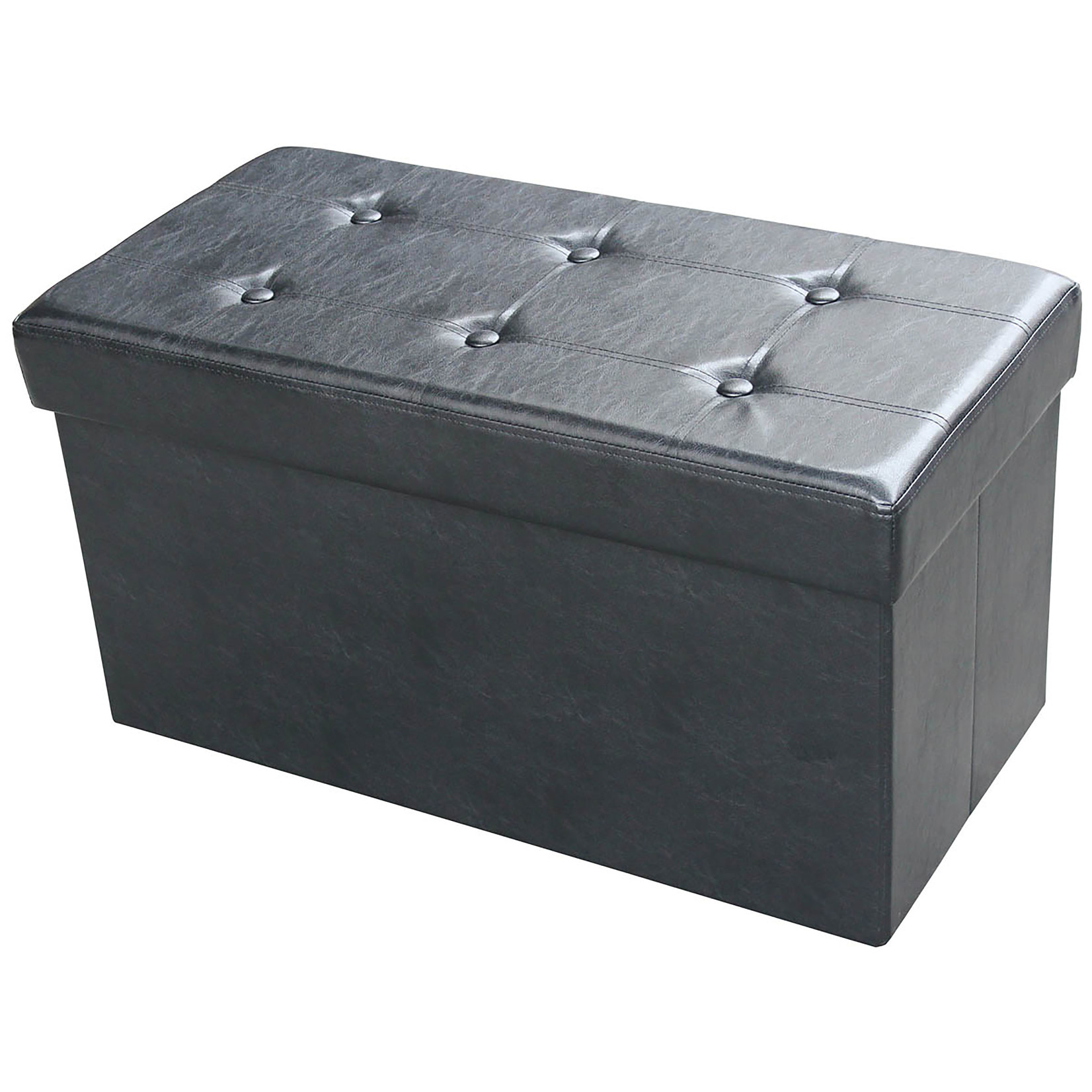 ITY INTERNATIONAL Large Black Folding Storage Ottoman