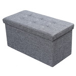 ITY INTERNATIONAL Large Grey Fabric Folding Storage Ottoman