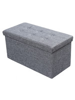 ITY INTERNATIONAL Grand Pouf Pliable avec Rangement en Tissue Gris