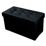 ITY INTERNATIONAL Large Black Fabric Folding Storage Ottoman