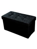 ITY INTERNATIONAL Large Black Fabric Folding Storage Ottoman