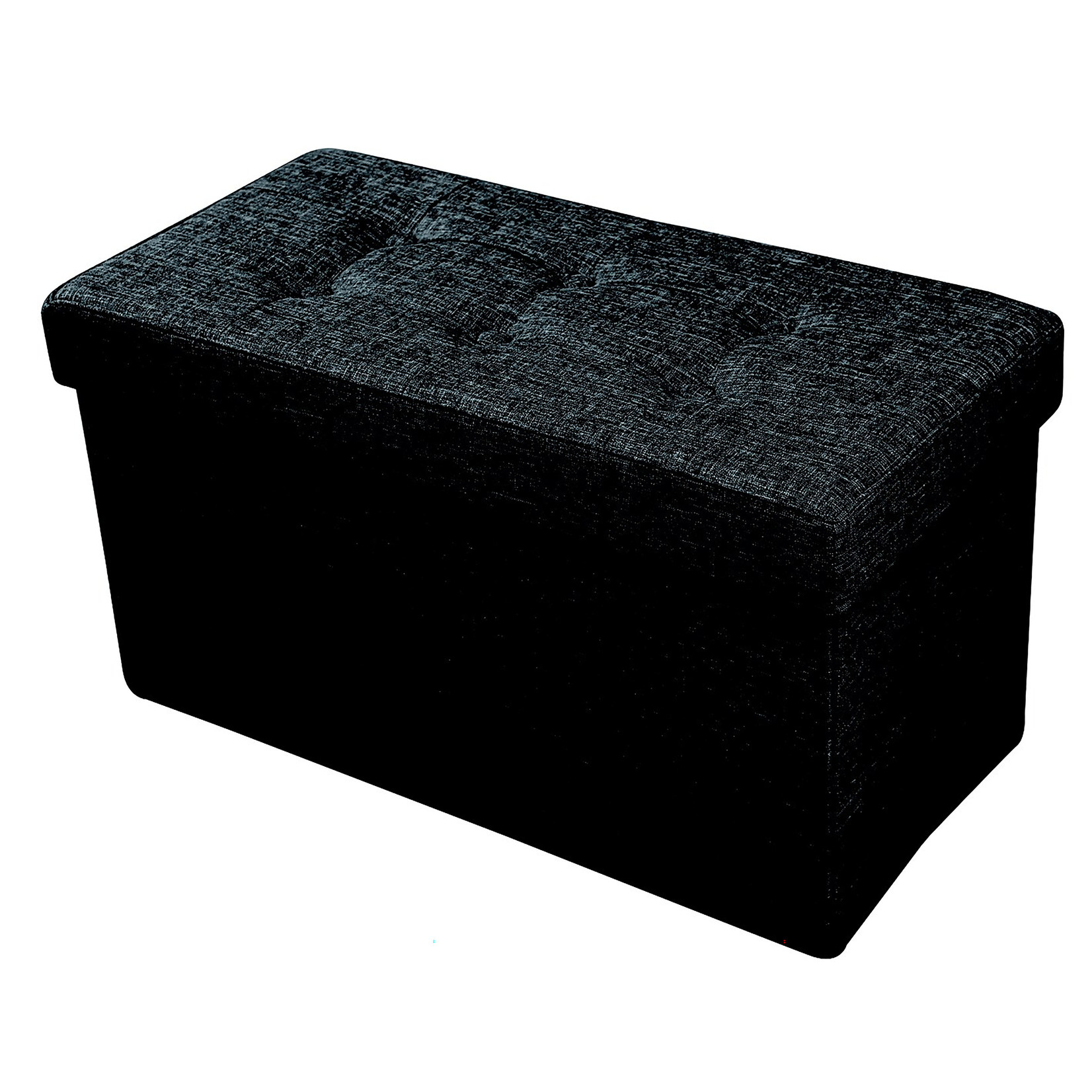 ITY INTERNATIONAL Large Black Fabric Folding Storage Ottoman