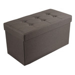 ITY INTERNATIONAL Large Chocolate Fabric Folding Storage Ottoman