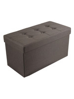 ITY INTERNATIONAL Grand Pouf Pliable avec Rangement en Tissue Chocolat