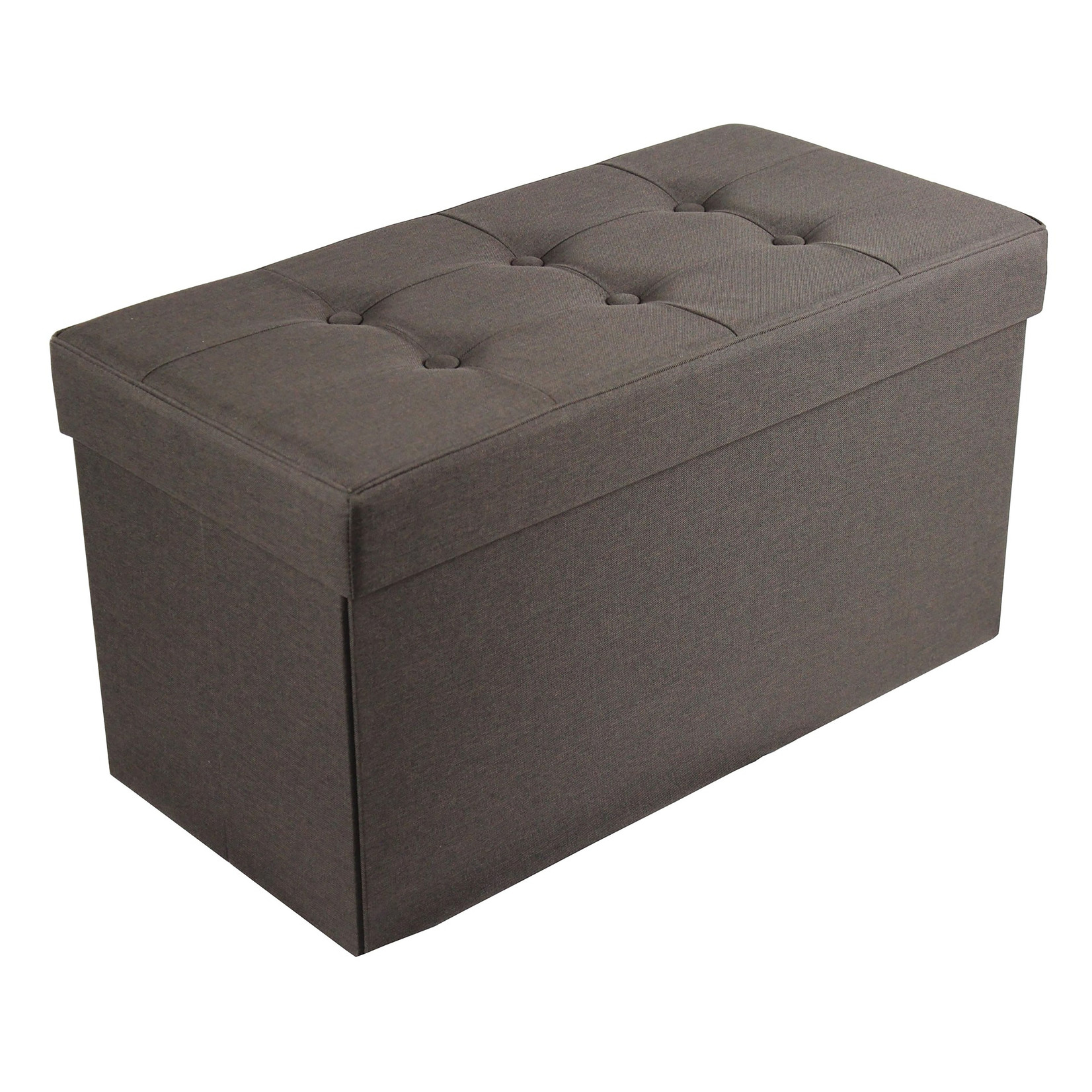 ITY INTERNATIONAL Large Chocolate Fabric Folding Storage Ottoman