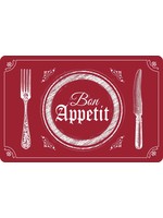 ITY INTERNATIONAL Napperon en Silicone Imprimée "Bon Appetit" Rouge
