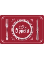 ITY INTERNATIONAL Silicone Printed "Bon Appetit" Placemat Red