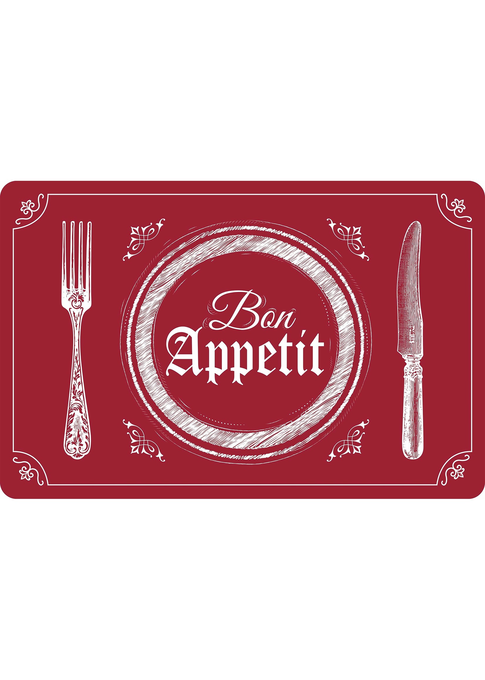 ITY INTERNATIONAL Napperon en Silicone Imprimée "Bon Appetit" Rouge