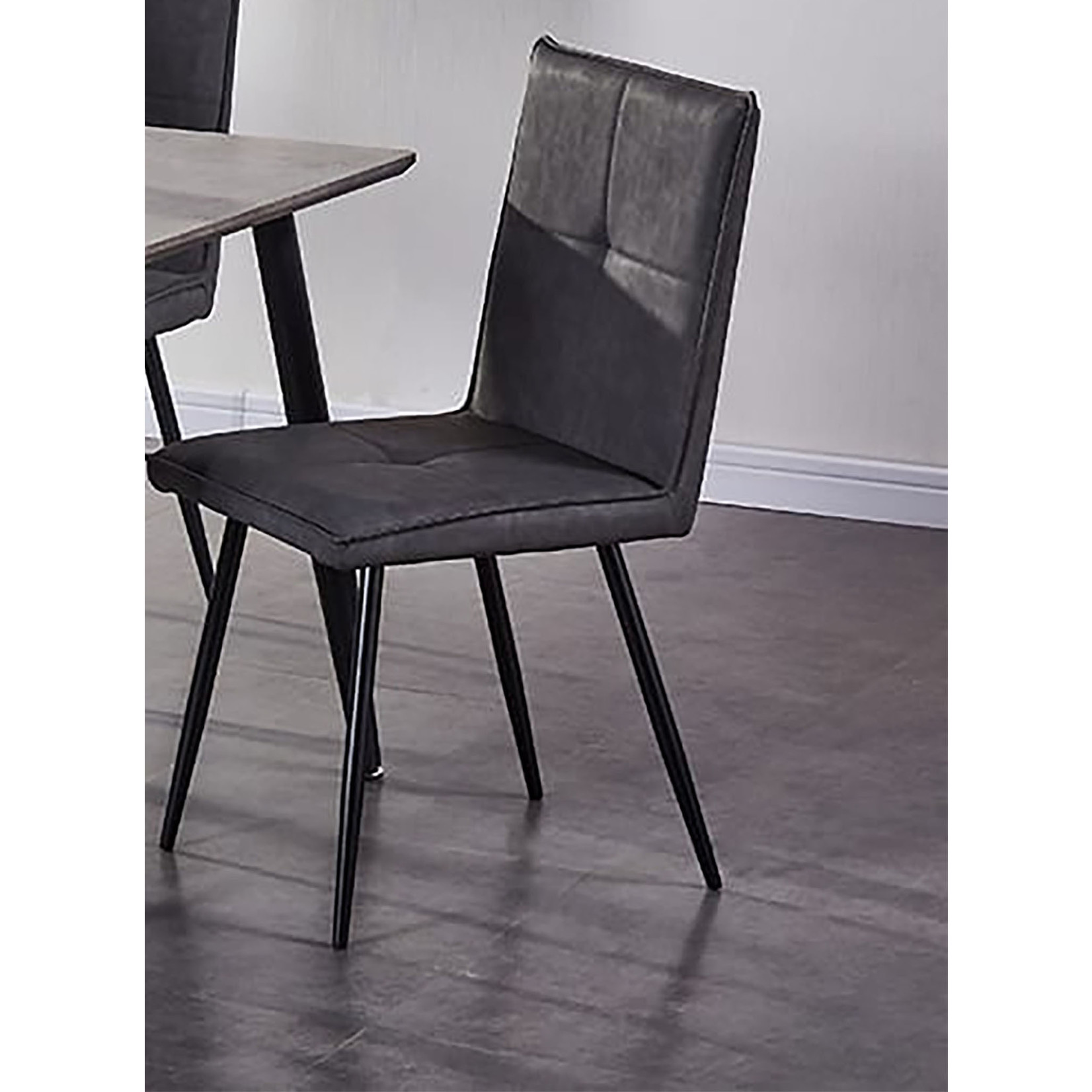 Chaise de Salle à Manger Grise de Forme Carrée