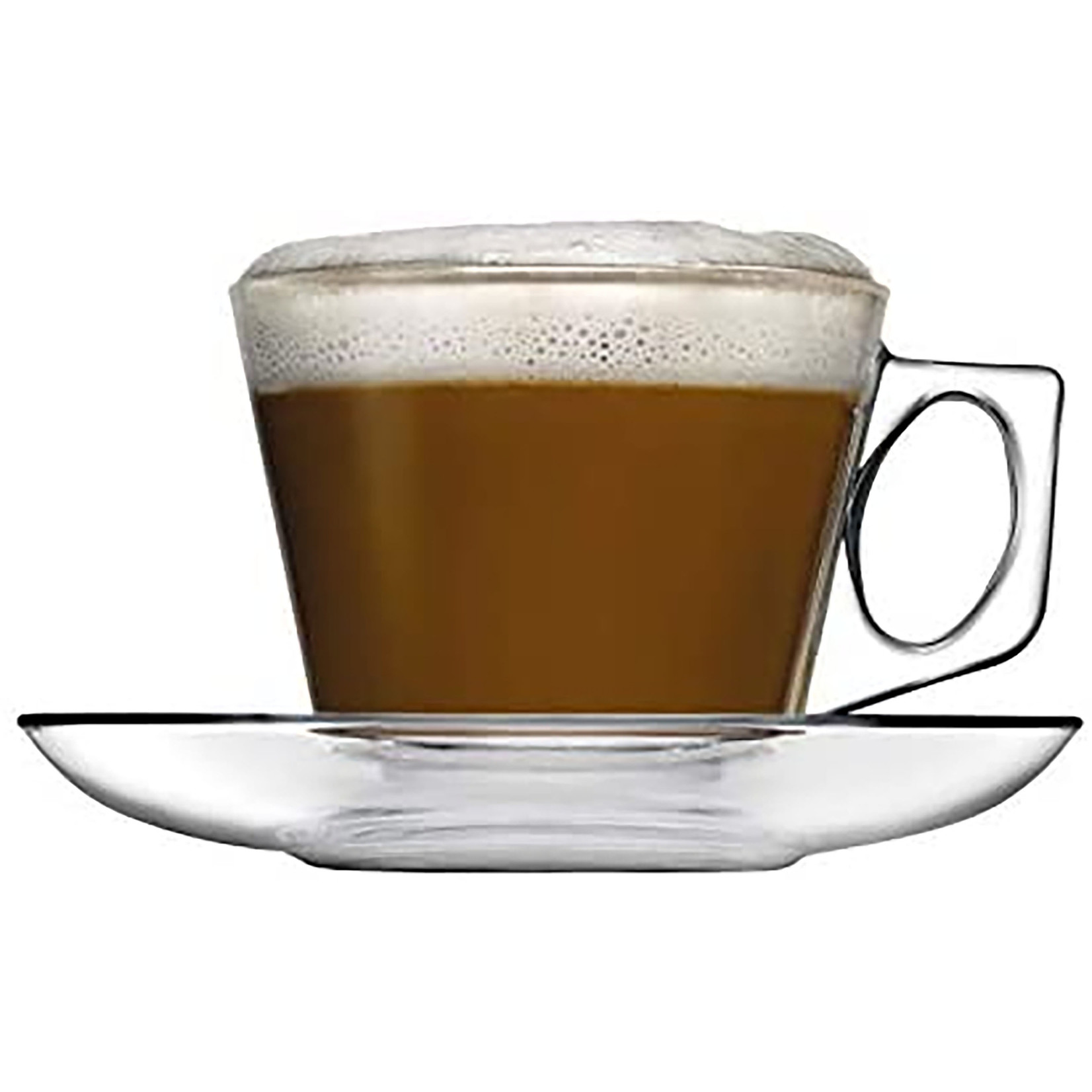 Pasabahce Vela Set of 6 Glass Cup and Saucer - 81mL
