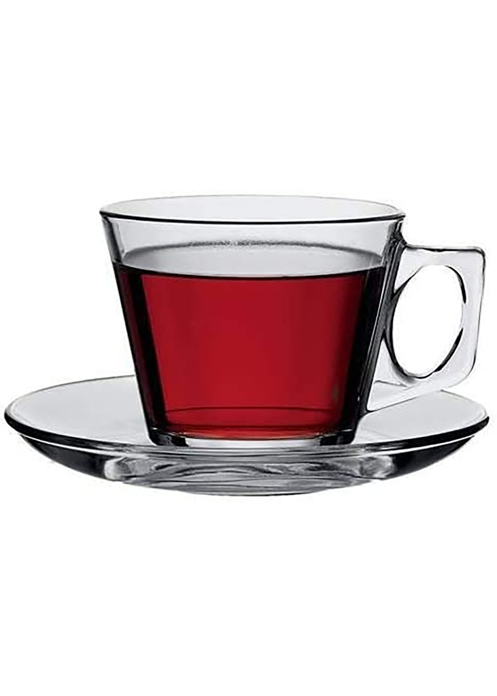 Pasabahce Vela Ensemble de 6 Tasses et Soucoupes en Verre - 190mL