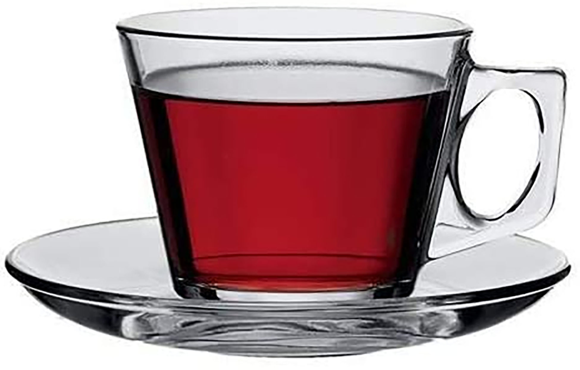 Pasabahce Vela Set of 6 Glass Cup and Saucer 190mL MAISON CAPLAN