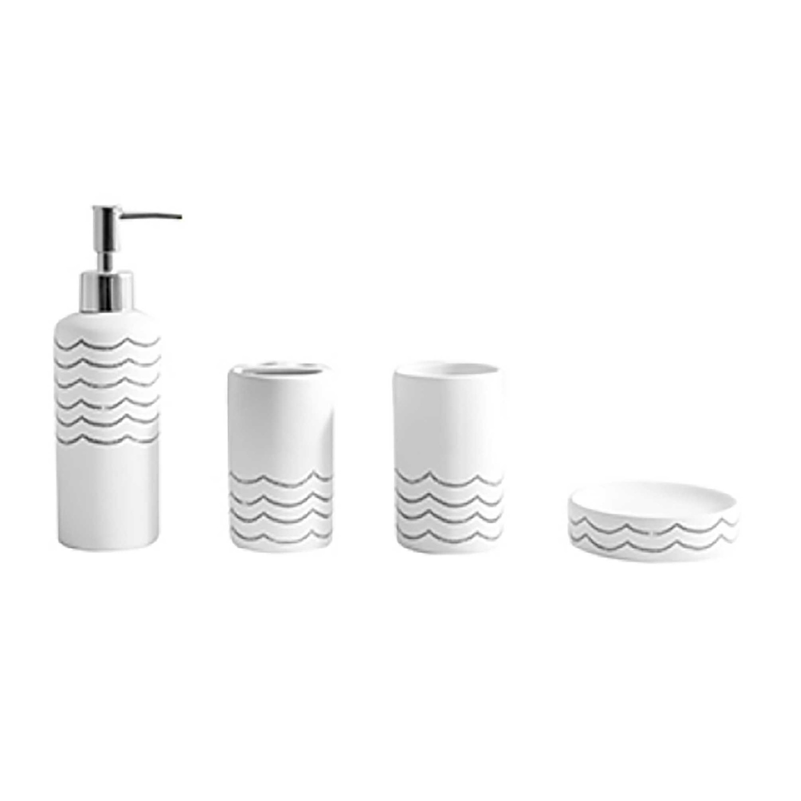 WAVE Ceramic Bathroom Accessoiries Set
