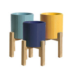 Pot avec Support en Bois,  16x15.7cm