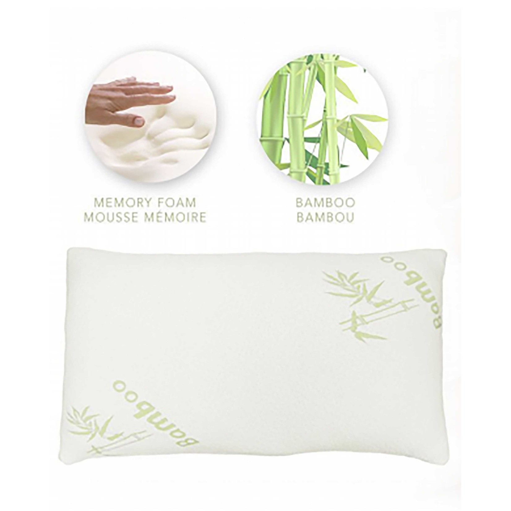 Memory Foam Chopped Pillow with Bamboo Cover