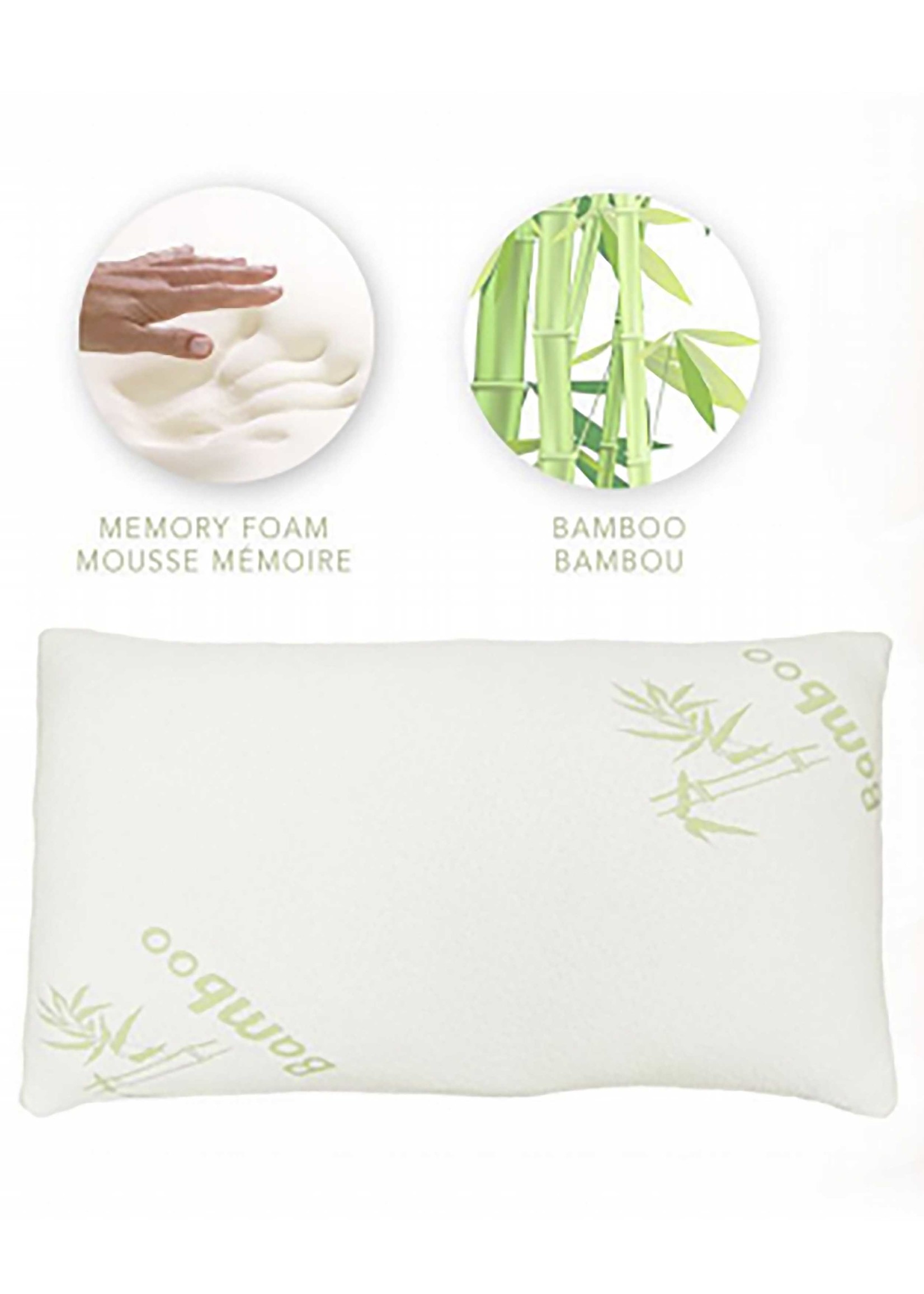 Memory Foam Chopped Pillow with Bamboo Cover