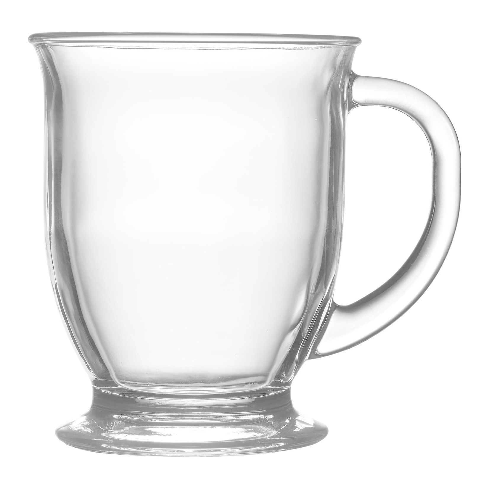 Set of 2 Barista Coffee Glass  Footed Mug 465mL