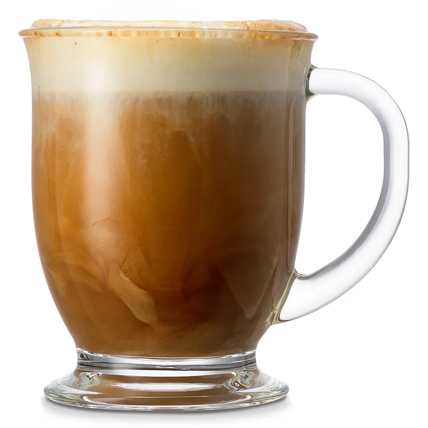 Set of 2 Barista Coffee Glass  Footed Mug 465mL