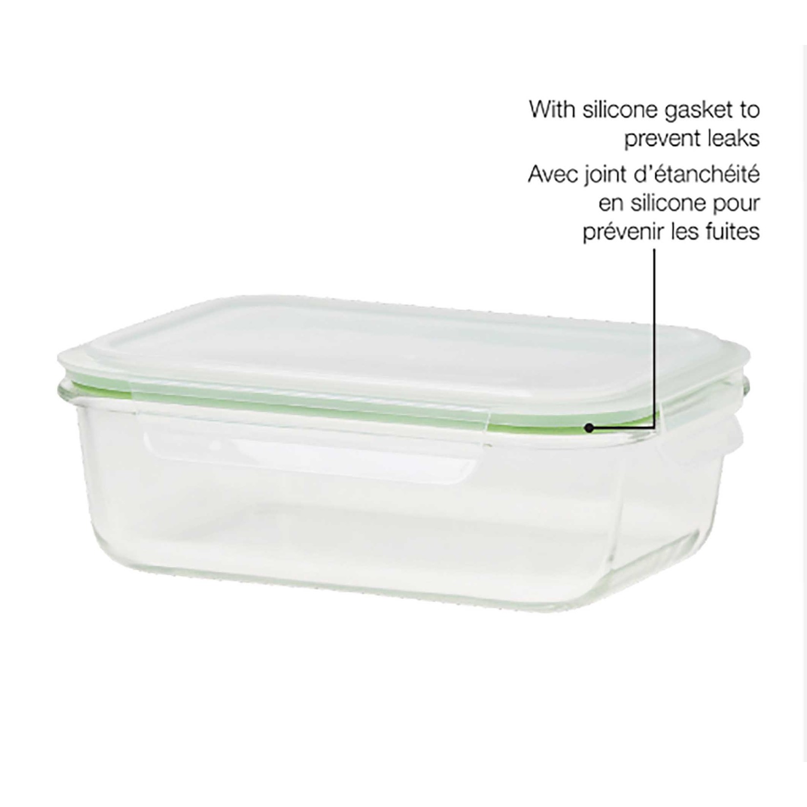 1.5L Rectangular Glass Hermetic Container