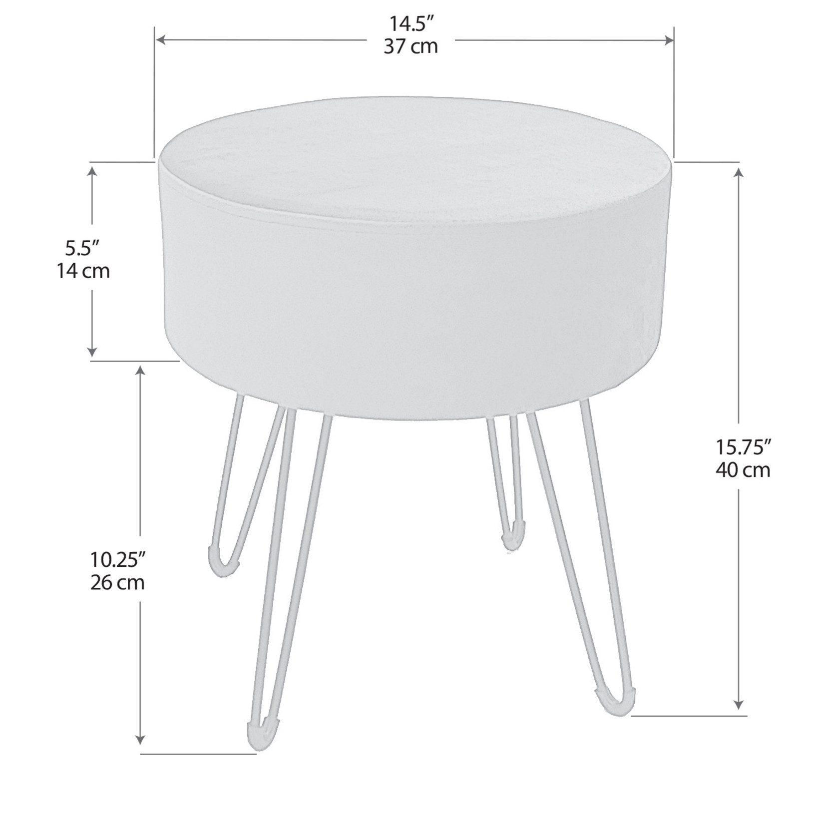 ITY INTERNATIONAL Repose-pieds en Velours Bleu marin