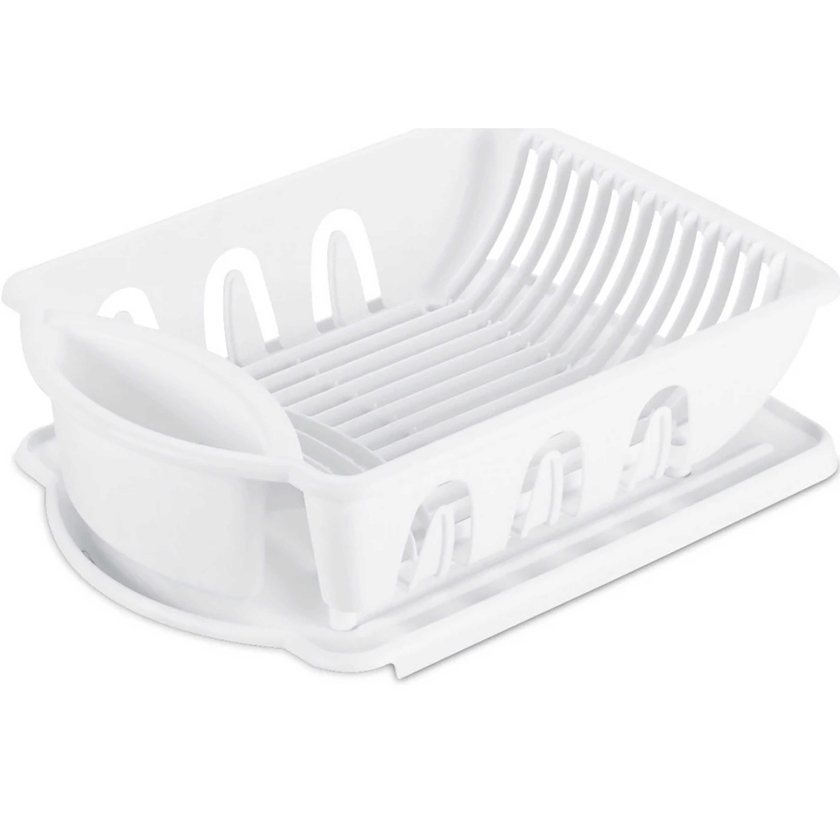 Modern Houseware STERILITE White Large Dish Rack with Tray
