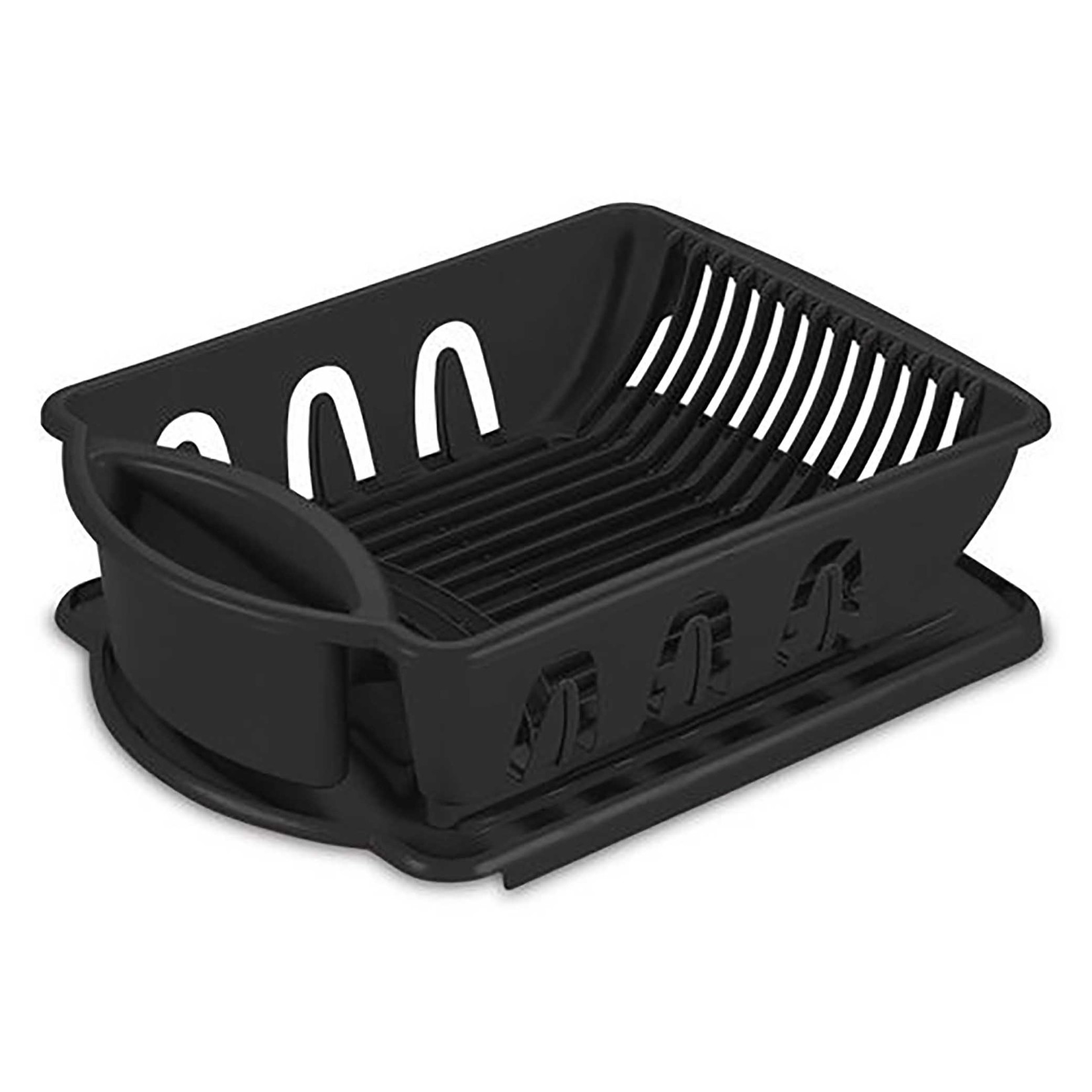Modern Houseware STERILITE Black Large Dish Rack with Tray