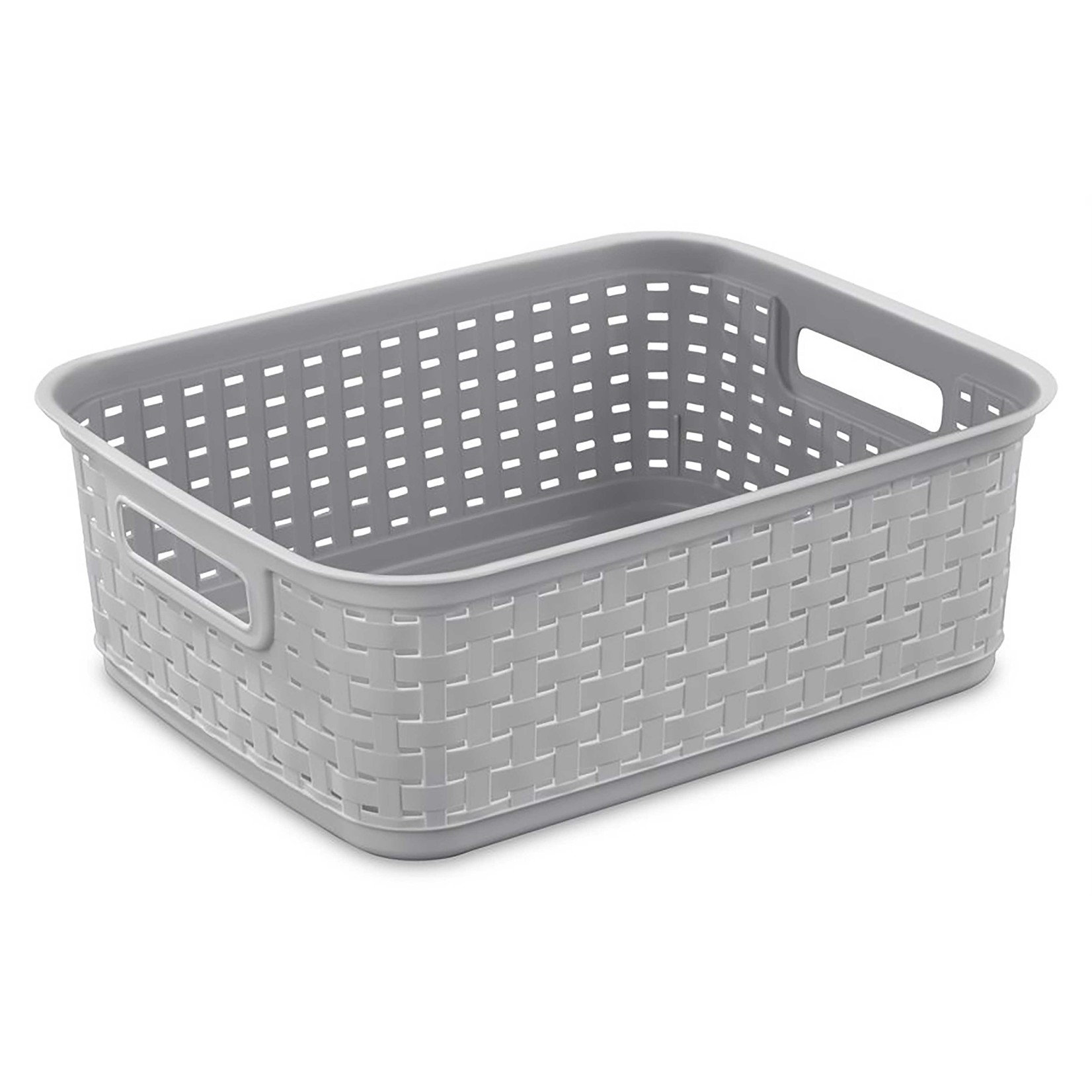 B2 FASHIONS INC Sterilite Short Weave Grey Cement Basket