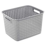 B2 FASHIONS INC Sterilite Tall Wicker Grey Weave Basket