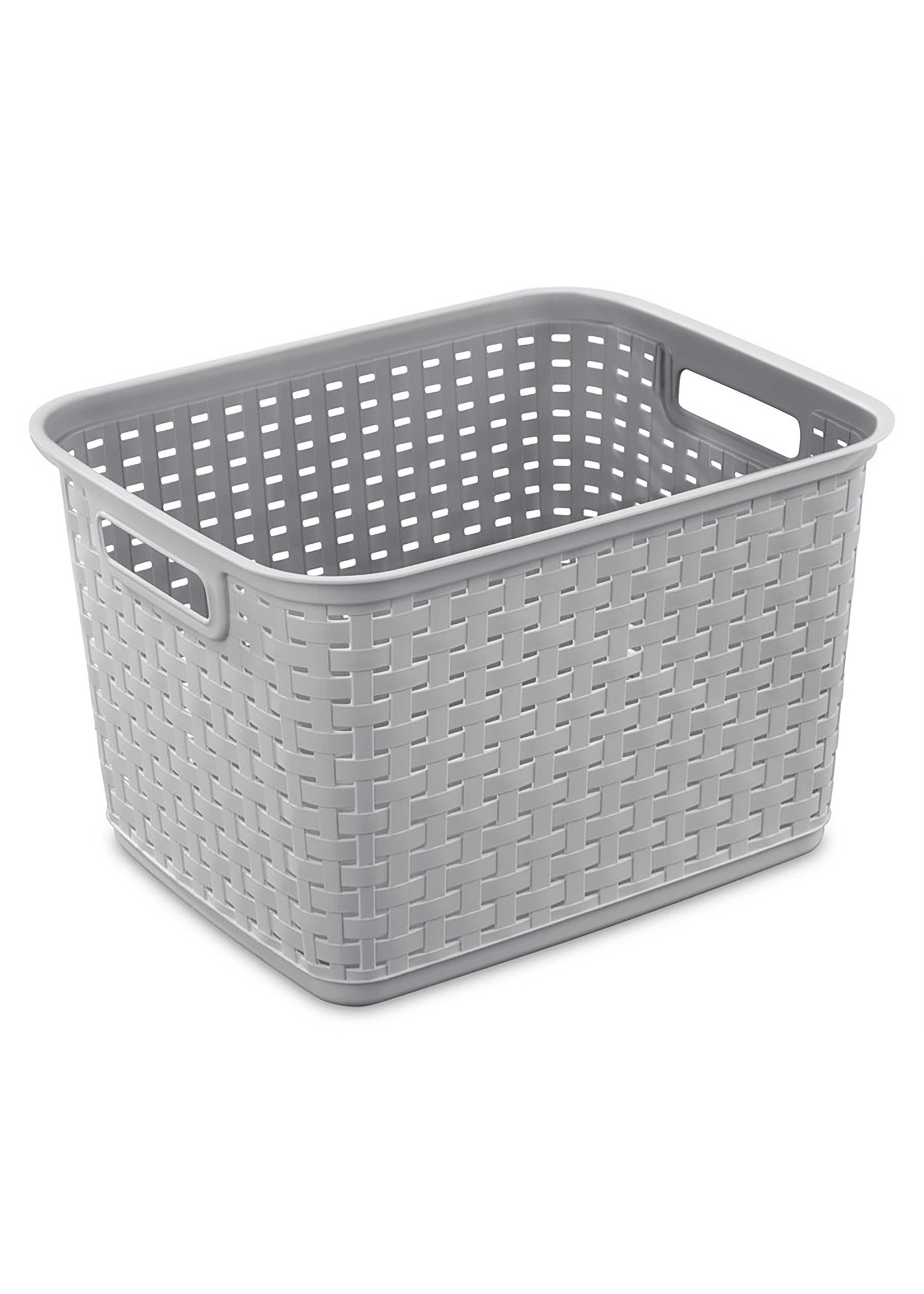 Sterilite Tall Wicker Grey Weave Basket MAISON CAPLAN
