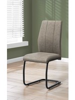 1 Dining Chair - Taupe Fabric / Black Metal