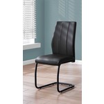 1 Chaise de Salle à Manger - Tissu Noir / Métal Noir