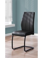 1 Dining Chair - Black Fabric / Black Metal