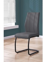 1 Dining Chair - Grey Fabric / Black Metal