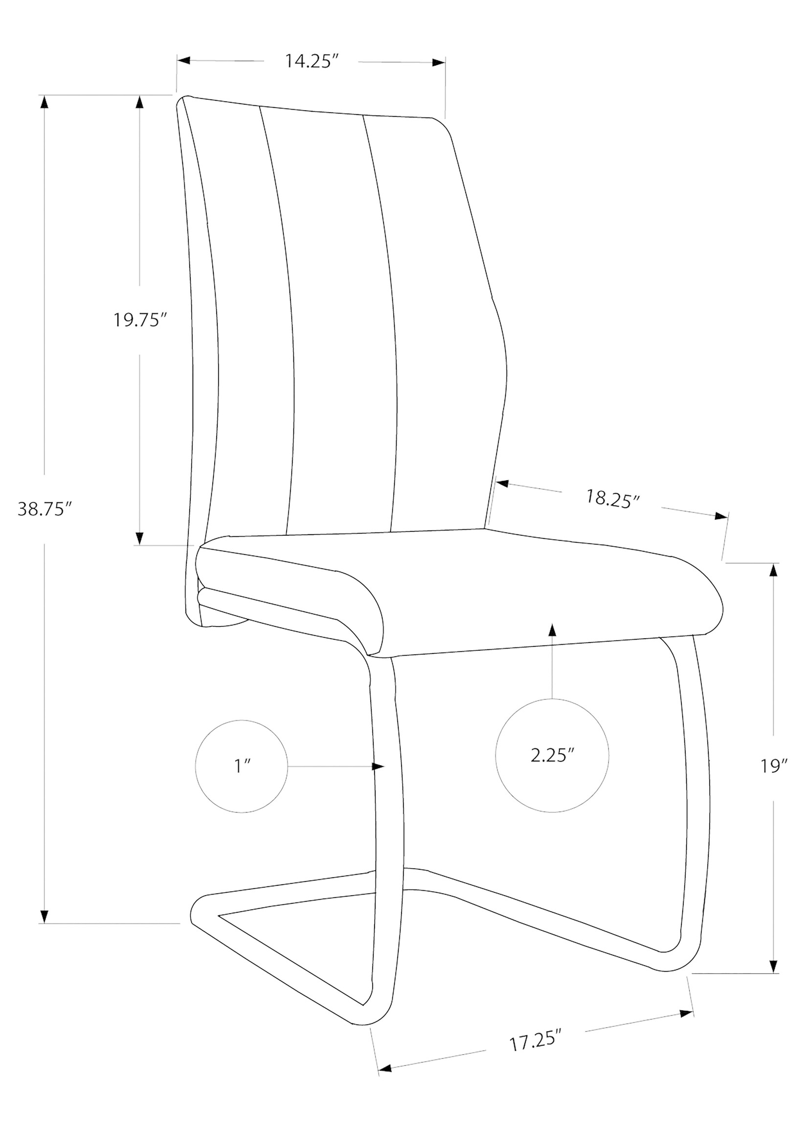 1 Chaise de Salle à Manger - Tissu Gris / Métal Noir