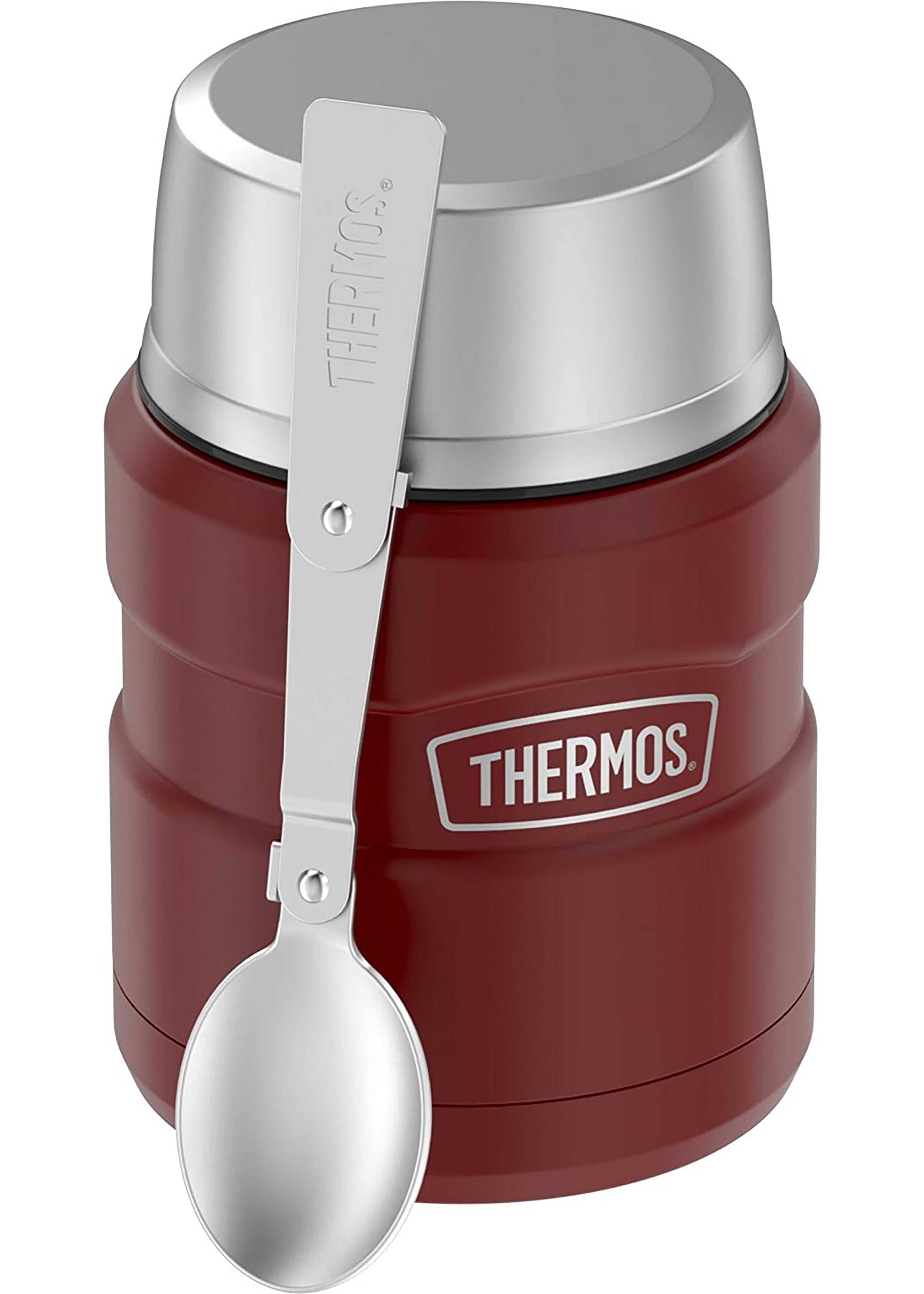 THERMOS 470 ML Thermos Pot de Nourriture avec Cuillère - Rouge mat